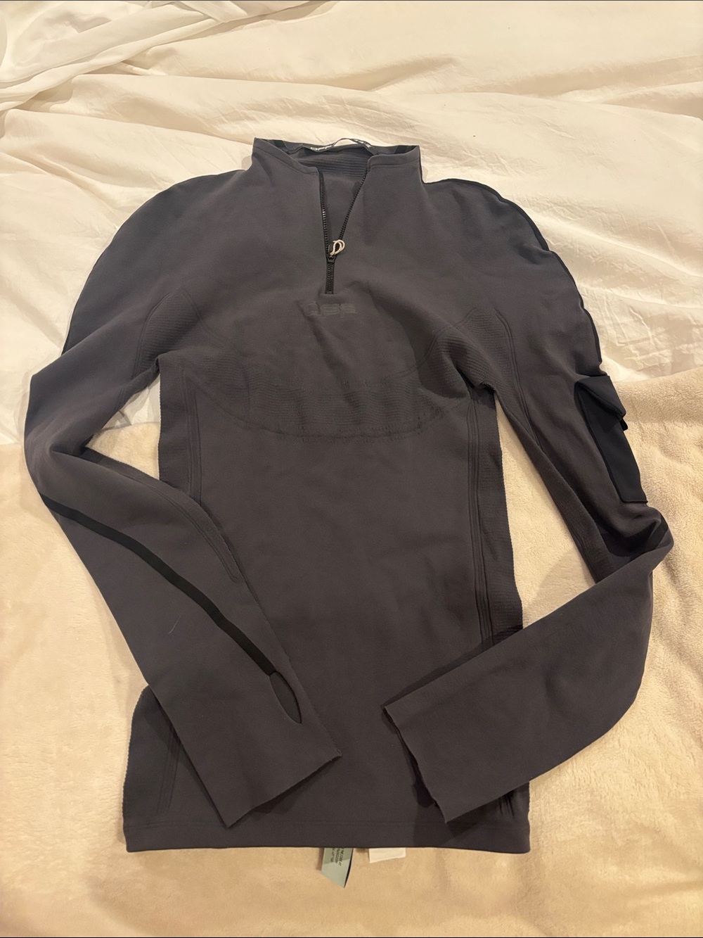 Off-White active dark grey Half-Zip Performance Top size L large - Picture 3 of 9